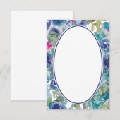 ブルー水彩花柄のウェディング 招待状テンプレート 招待状 (正面/裏面)