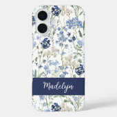 ブルー水彩野の花の名前 Case-Mate iPhoneケース (裏面)