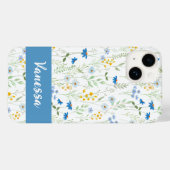 ブルー水彩野の花の名前 Case-Mate iPhoneケース (裏面 (横))