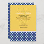 ブルー水玉模様とイエロー結婚式招待状 招待状 (正面/裏面)