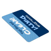 ブルー水玉模様クリーン汚れ食洗機X301 マグネット (右側)
