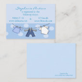 ブルー水玉模様シャワーレジストリカード エンクロージャーカード (正面/裏面)