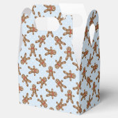 ブルー水玉模様ジンジャーブレッドマンクリスマスクッキー フェイバーボックス (オープン)