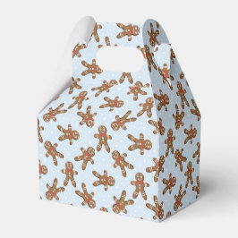 ブルー水玉模様ジンジャーブレッドマンクリスマスクッキー フェイバーボックス