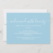 ブルー水玉模様ゾウ男の赤ちゃん写真誕生 案内状 (裏面)