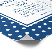 ブルー水玉模様パーソナライズされたクリスチャンベビー子供部屋 ポスター (角)