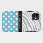 ブルー水玉模様フェードゼブラプリントiPhone 5ケース Case-Mate iPhoneケース (裏面(横))