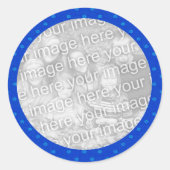 ブルー水玉模様フォトシールテンプレート ラウンドシール (正面)