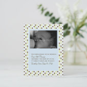 ブルー水玉模様ベビー発表 案内ポストカード (スタンド正面)