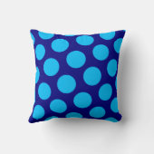 ブルー水玉模様モノグラム クッション (裏面)