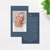 ブルー水玉模様写真記念祈りの言葉カード (デスク)