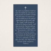 ブルー水玉模様写真記念祈りの言葉カード (裏面)