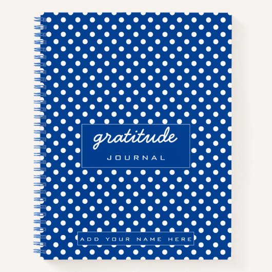 ブルー水玉模様感謝ジャーナル ノートブック (正面)