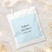 ブルー水玉模様白ベビーシャワー男の子ガールカワイイ フェイバーバッグ (クリップ留めされた状態)