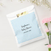 ブルー水玉模様白ベビーシャワー男の子ガールカワイイ フェイバーバッグ (封をした状態)