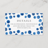 ブルー水玉模様結婚の詳細。水色ネイビー エンクロージャーカード (正面)