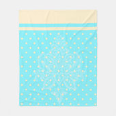 ブルー水玉模様&イエローフリースブランケ フリースブランケット (正面)