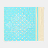 ブルー水玉模様&イエローフリースブランケ フリースブランケット (正面(横))