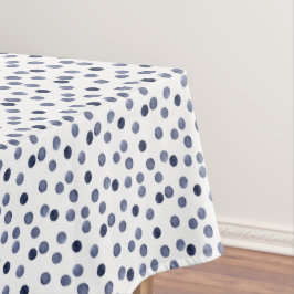 ブルー水玉模様。水彩 テーブルクロス