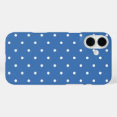 ブルー水玉模様 Case-Mate iPhoneケース (裏面 (横))