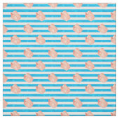 ブルー沿岸にストライプ貝殻を包む ファブリック (見本)