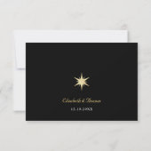 ブルー流星の天体太陽と月の結婚式 出欠カード (裏面)