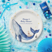 ブルー海お洒落アヒル星ホエールベイビーシャワー ペーパープレート (パーティー)