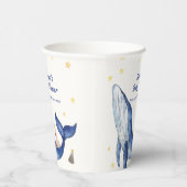 ブルー海お洒落アヒル星ホエールベイビーシャワー 紙コップ (右)