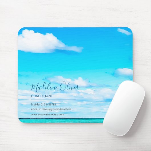 ブルー海アクアシービジネス情報 マウスパッド (マウス)