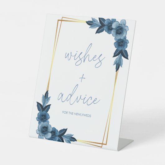 ブルー海アドバイス花嫁サイン 台座サイン (正面)