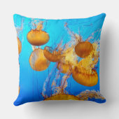 ブルー海イエロークラゲ装飾用クッション クッション (裏面)