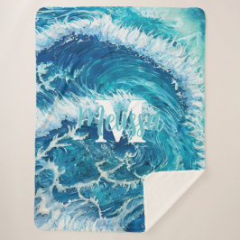 ブルー海ウェーブII シェルパブランケット