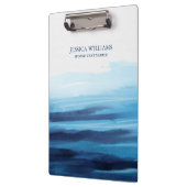 ブルー海ウォーターカラー抽象芸術シーモノグラム クリップボード (左)