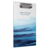 ブルー海ウォーターカラー抽象芸術シーモノグラム クリップボード (右)