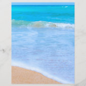 ブルー海ウォータービーチサンドスクラップブック紙 (正面)