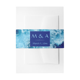 ブルー海ウォーター結婚式招待状ベリーバンド 招待状ベリーバンド