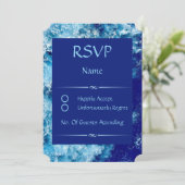 ブルー海ウォー結婚トのチケットRSVPカード (スタンド正面)