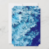 ブルー海ウォー結婚トのチケットRSVPカード (裏面)