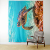 ブルー海ウミガメのタペストリー タペストリー (インサイチュ)