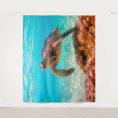 ブルー海ウミガメのタペストリー タペストリー (正面)