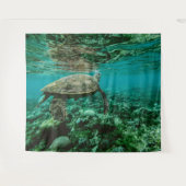 ブルー海ウミガメ タペストリー (正面(横))