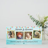 ブルー海クリスマスファミリーフォトコラージュカード シーズンカード (スタンド正面)