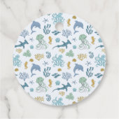 ブルー海クリーチャー誕生日パーティー フェイバータグ (裏面)