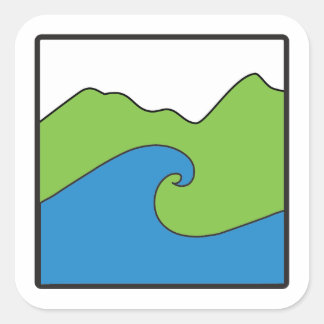 ブルー海グリーンアースプロジェクト大型ステッカー スクエアシール