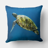 ブルー海グリーンウミガメ装飾用クッション クッション (裏面)