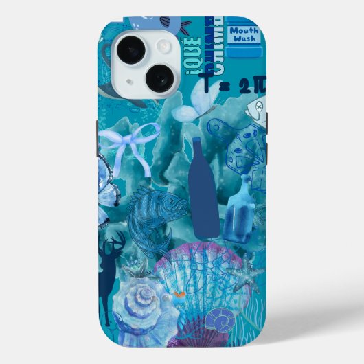 ブルー海コラージュ電話ケース Case-Mate iPhoneケース (裏面)
