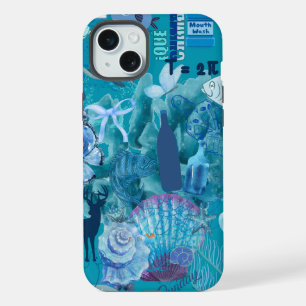 ブルー海コラージュ電話ケース iPhone 15 PLUSケース