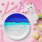 ブルー海サンディビーチ紙プレート ペーパープレート (パーティー)