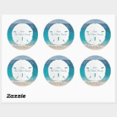 ブルー海サンドドルメリークリスマス ラウンドシール (シート)