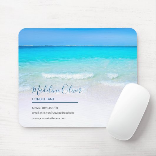 ブルー海シースカイビジネス連絡 マウスパッド (マウス)